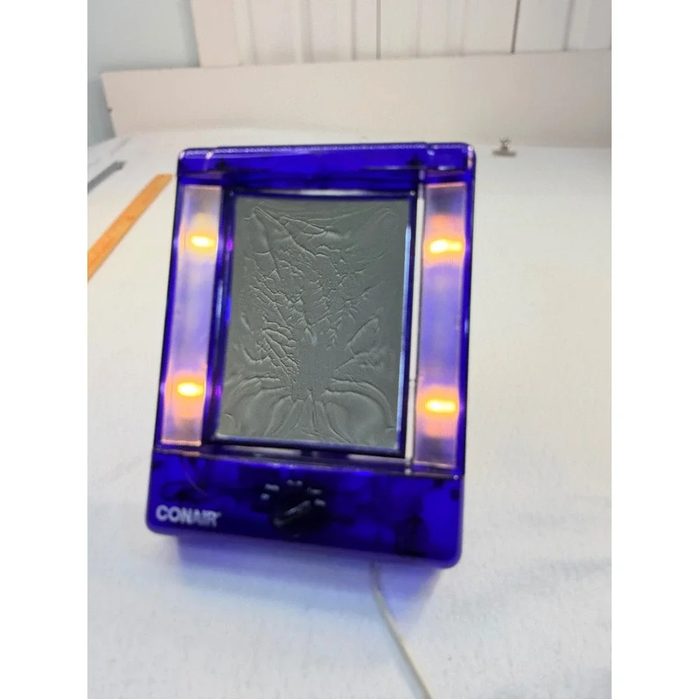 Conair Lighted Makeup Mirror Translucent Blue Y2K 4 Settings Day Office Home